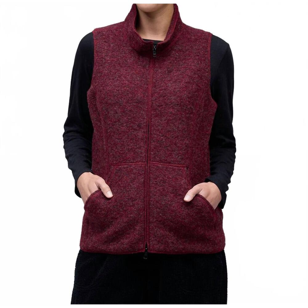 NEW CUT LOOSE women's zip front vest in cinnabark